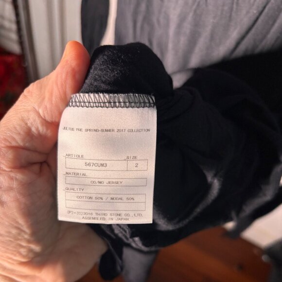 JULIUS Pre Spring-Summer 2017 Collection Extra Long Sweater Shirt Size 2 Medium - Picture 8 of 10